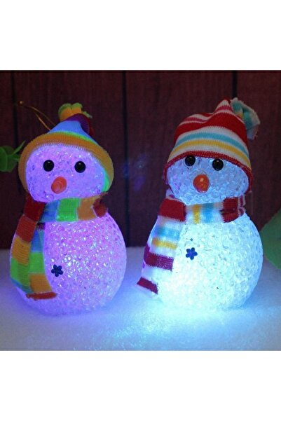 Genel Markalar Yılbaşı Ağacı Süsü Mini Işıklı Kardan Adam Gece Lambası Yılbaşı Süsleri 1 Adet