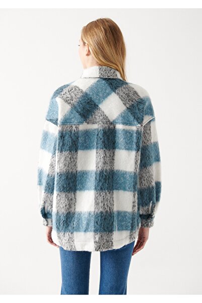 Mavi Kareli Gömlek Oversize / Geniş Kesim 1210298-83183