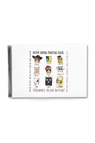 Akademi Çocuk Ballpoint Painting Book-1 Painter Cats - Collective