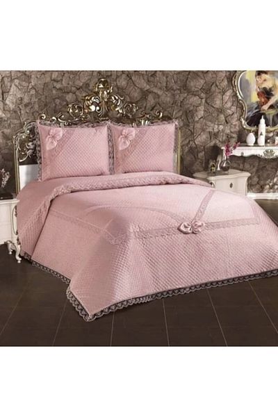 Bursa Tekstil Quilted Guipure Powder Pique Set and Bedspread