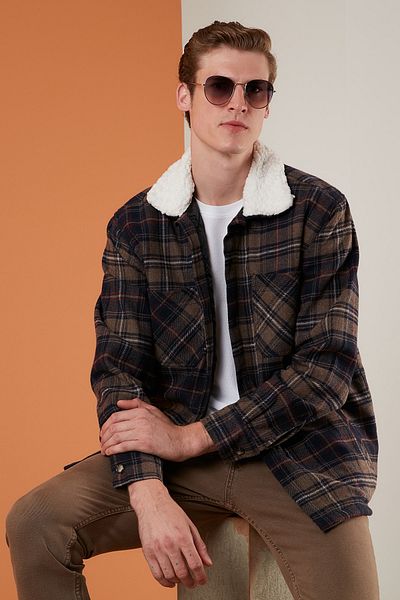 Buratti Βαμβακερό καρό Regular Fit Winter Lumberjack Jacket Ανδρικό παλτό 606343717