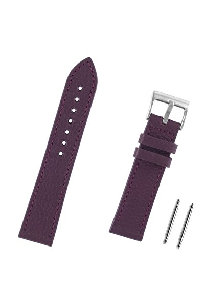 Saatse Bordo Spor Hakiki Deri Saat Kordonu Kayış 24mm