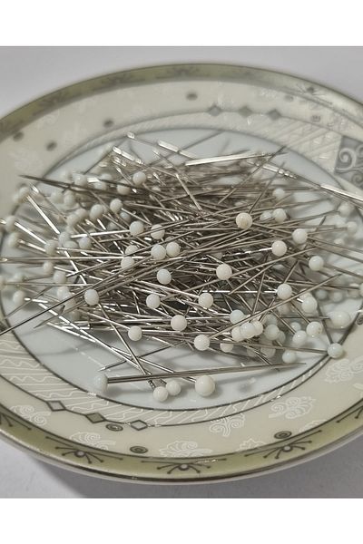 erdoğan hobi Head Needle Ball Head Bulk Needle Glass Head Bulk Needle Scarf Needle Multi-Purpose Needle 38mm 200 Pieces