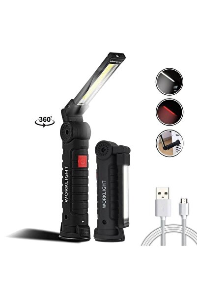 SARFEX Profesyonel Tamirci Feneri Şarjlı Mıknatıslı Taşınabilir Katlanabilir ...