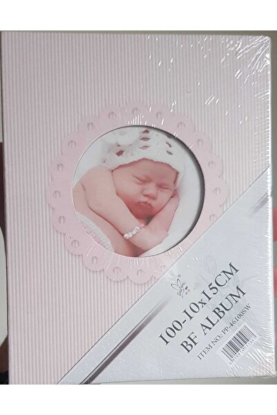 100lü Kız Bebek Albümü Pembe - 10x15cm Şirin Albüm - Foto Pencereli