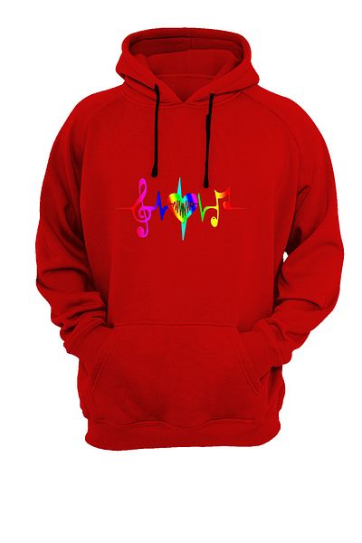 WİDİ Heartbeat Printed Red Sweatshirt