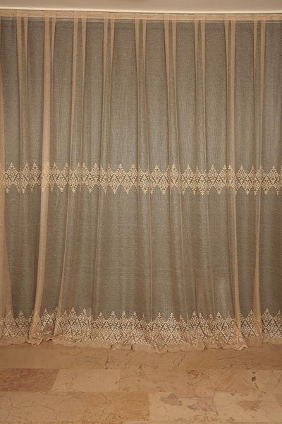 AKÇA TEKSTİL Belly Model Gold Color Single Wing Ready-made Planted Pleated Background Curtain 150*260 Cm