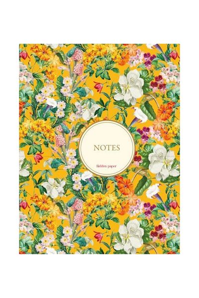 Koridor Yayıncılık Cloth Bound Unlined Notebook 160 Sheets Yellow Flower Pattern