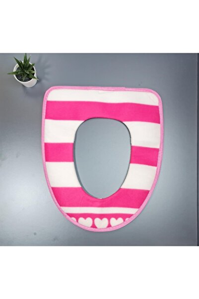 HomeTarz Silikonlu Desenli Klozet Süngeri Kalpli Klozet Kapaklığı Klozet Kılıfı