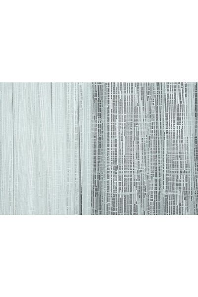 AKÇA TEKSTİL Checkered Model Off White Color Single Wing Ready Planted Pleated Background Curtain 300*260 Cm