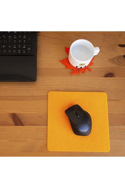 garaccu Felt Soft Textured Stylish Mouse Pad Orange