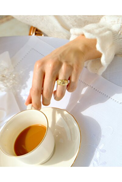 Karadeniz Kuyumculuk Pullu Tasarım Altın Yüzük (14 Ayar)