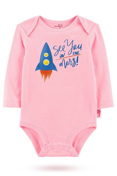 MAHFEL 2-Piece 100% Cotton Organic Printed Snap Fastener Baby Bodysuit