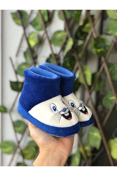 Bold Boutique Μπλε Navy Cute Rabbit Home Boots, Home Slippers Παπούτσια νηπιαγωγείου