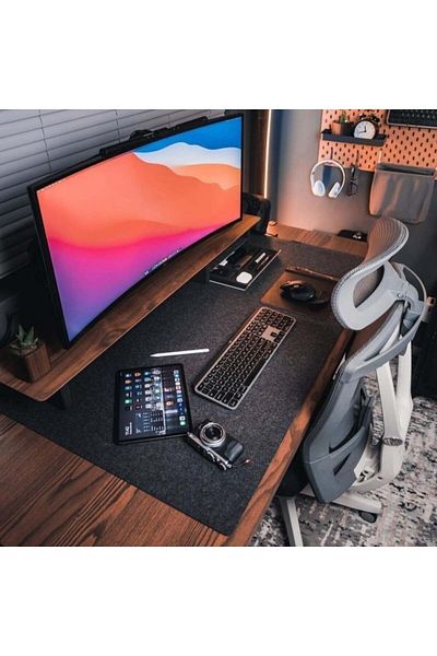 garaccu Quality Felt Table and Mouse Mat Pad for Office and Study Desk 40X160 cm