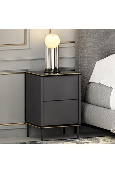 Meltem Çelik - BMdekor Komodin Kozan Antrasit