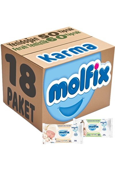 Molfix Islak Havlu Mendil Izotonik Karma 18 Li Set Yeni Doğan Ferah Temizlik
