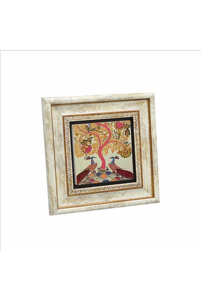 Sadrazam Pictură cu piatră naturală imprimată cu păuni (20cmx20cm) (krg-161)