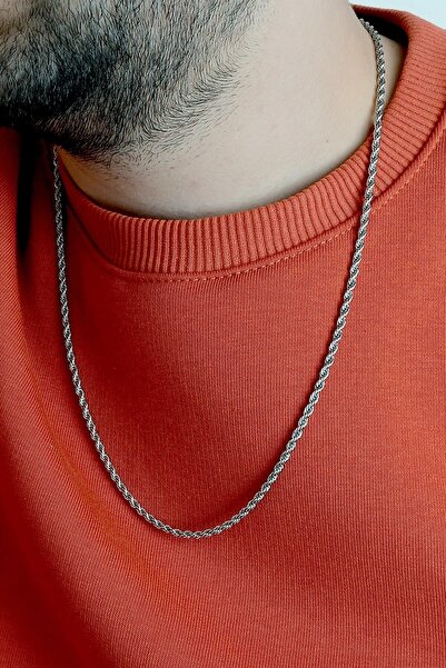 THE Steel Burgu Unisex Çelik Kolye Zincir 3mm