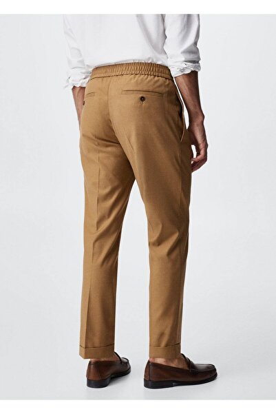 MANGO Man Beli Lastikli Dökümlü Pantolon