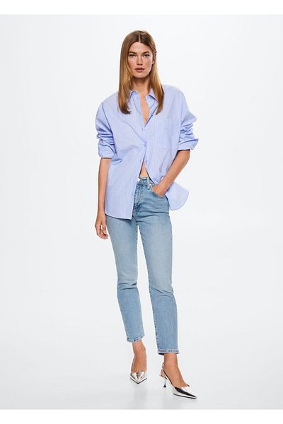 MANGO Woman Blugi skinny tăiați