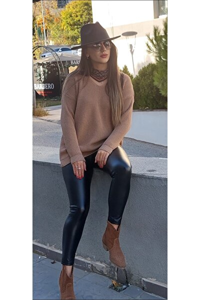 yelizyavuzcollection Deri Tayt