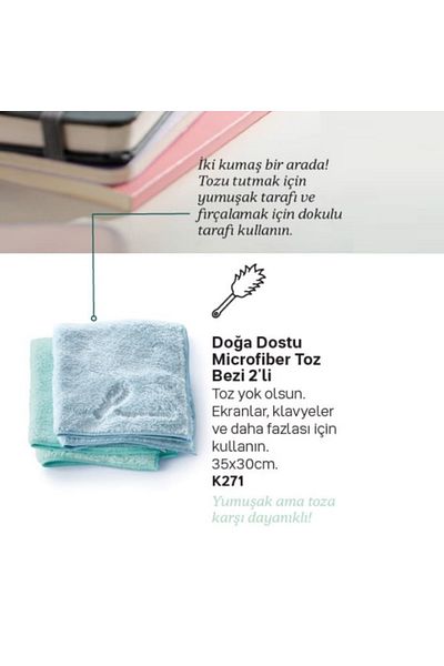 Tupperware 2 Pack Microfiber Dust Cloth - Blue and Mint Cleaning Cloths