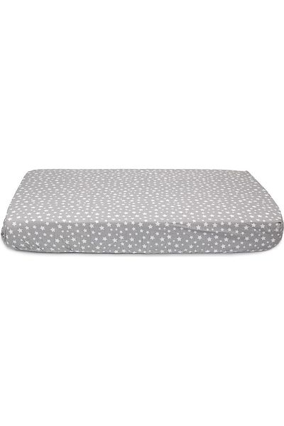BabyMeva Baby And Kids Elastic Fitted Sheet 90x160 Cm (grey with Stars)