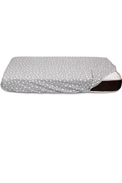 BabyMeva Baby And Kids Elastic Fitted Sheet 90x180 Cm (grey with Stars)