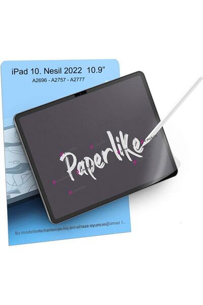 ZMOBILE Ipad 10. Nesil 2022 10.9" Uyumlu Paperlike Ekran Koruyucu Kırılmaz Ka...