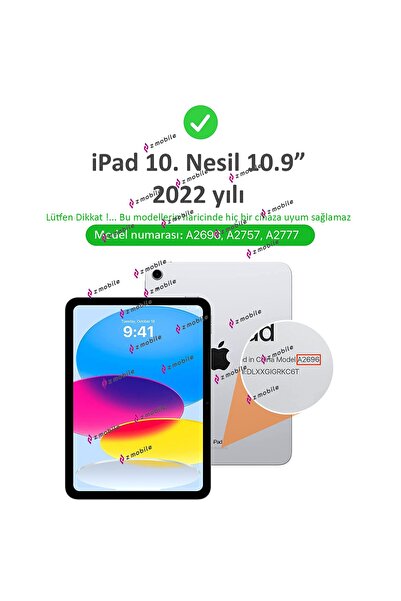ZMOBILE Ipad 10. Nesil 2022 10.9" Uyumlu Paperlike Ekran Koruyucu Kırılmaz Kağıthissi Paper Like