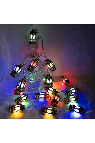 epazzar Kandil Fener 20li Renkli Led Işık Zinciri Mini Gaz Lambası Fener Işığ...