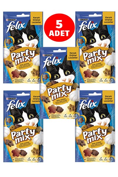 FELIX Felix Party Mix Kedi Ödül Maması Çoklu Paket 5adetx60gr 4mıx