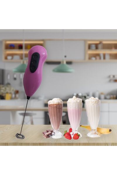 BAYSA Kahve Süt Köpürtücü Karıştırıcı Pratik Mini Mikser Cappuccino Mixer Pil...