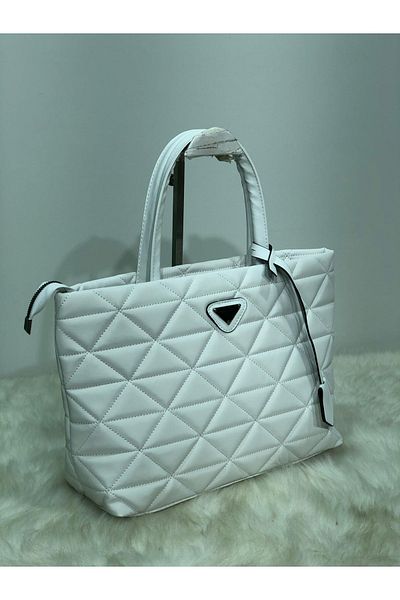 efnanstore Geantă Albă Matlasată Geantă de Umăr Și Geantă de Umăr Geantă de Bagaj Geantă Crossbody Geantă Parașuta Iarna