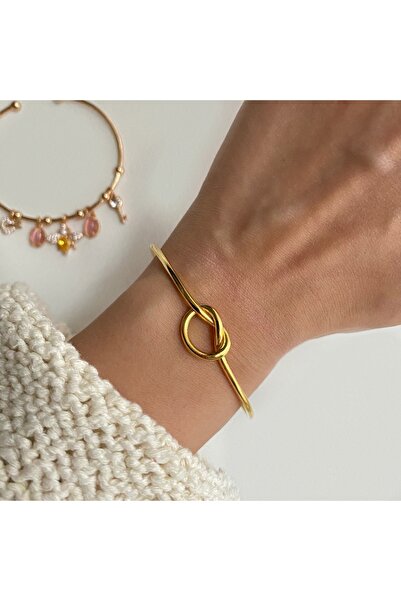 Okkostore Kadın Düğüm Detaylı Ayarlanabilir Kelepçe Bileklik
