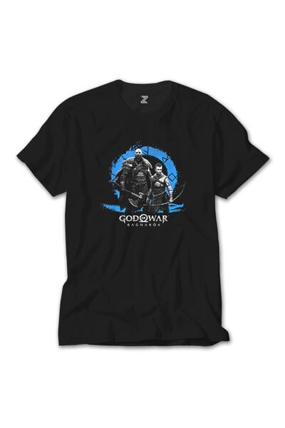 Z zepplin Бог на войната Ragnarok Kratos Atreus Logo Черна тениска