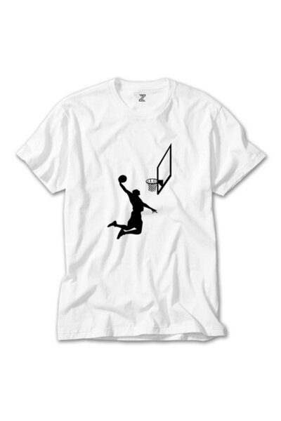 Z zepplin Tricou alb Basketball Smack Silhouette