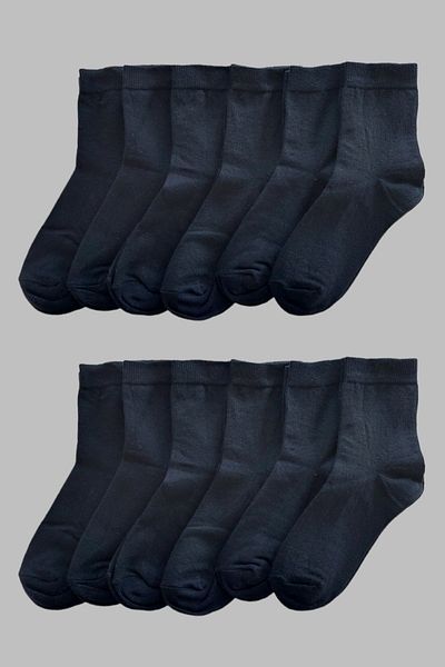 Ollero Children's School Socks Black 12 Pairs