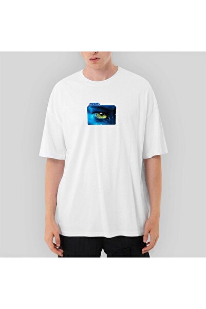 Z zepplin تي شيرت أبيض كبير الحجم من Avatar The Way Of Water Blue Line