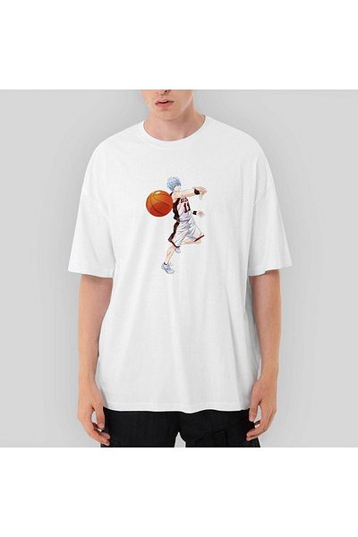 Z zepplin Tricou alb supradimensionat Baller Blue Anime Pass