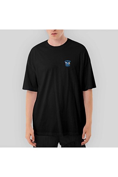 Z zepplin تي شيرت أسود كبير الحجم باللون الأزرق من New Orelans