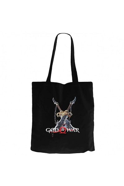 Z zepplin God Of War Kratos Swords Black Canvas Tote Bag