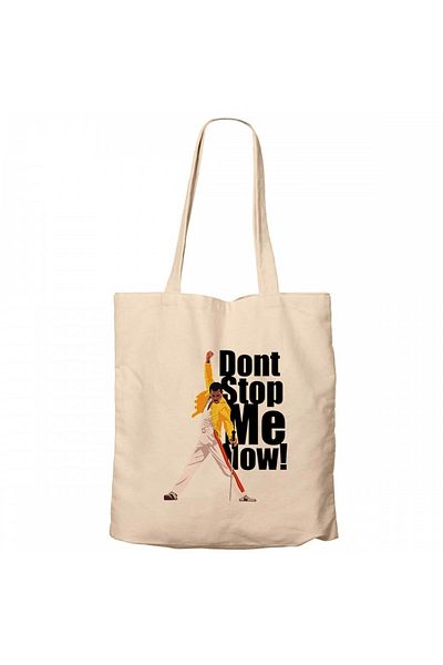 Z zepplin Queen Don't Stop Me Now Black Canvas Tote Bag