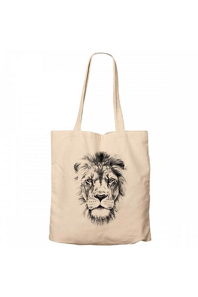Z zepplin Geantă tote din pânză Lion Face Cream