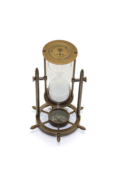 keyfimshop Decorative Compass Brass Hourglass