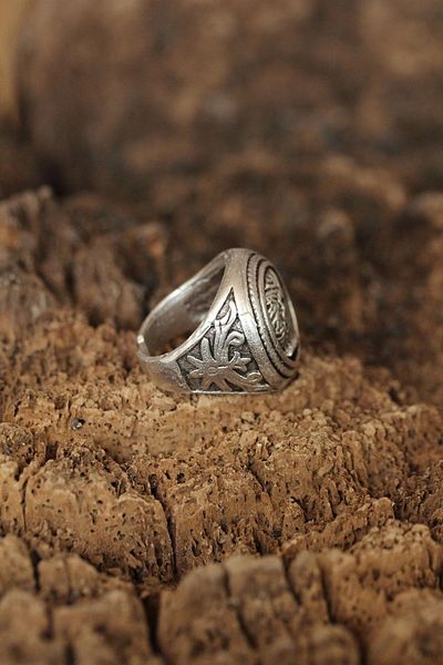 Clariss Adjustable Men's Ring with Caesar Figure