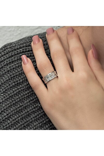 ALYANSEVİM Yeni Tasarım 925 Gümüş Tek Alyans Yüzük