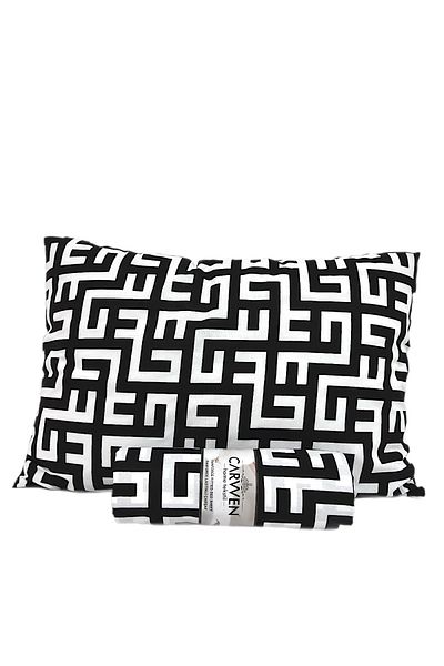 CARWEN TEKSTİL Single Ranforce Cotton Fabric Elastic Sheet Set 100x200 Black Maze