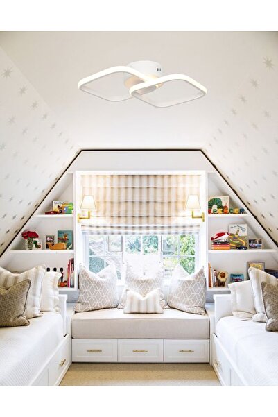 TT AYDINLATMA Tt405-2-by Mat Beyaz 2 Li Kare ( 3 Renk Işık Modüllü ) Led Avize